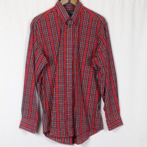 Savile Row Multicolor Plaid Check Men's Long Sleeve Dress Shirt Button Down 014